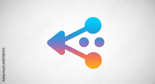 A colorful share icon, representing connection, communication, and social media sharing