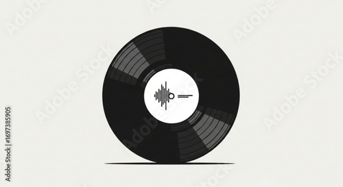 Vinyl record illustration, a classic music medium for audio enjoyment and nostalgia