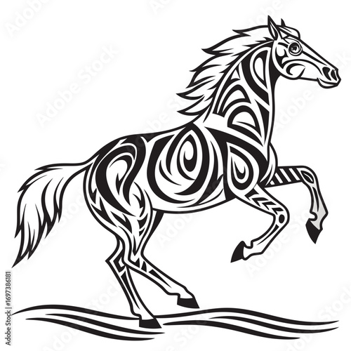 Tribal Horse Illustration 1