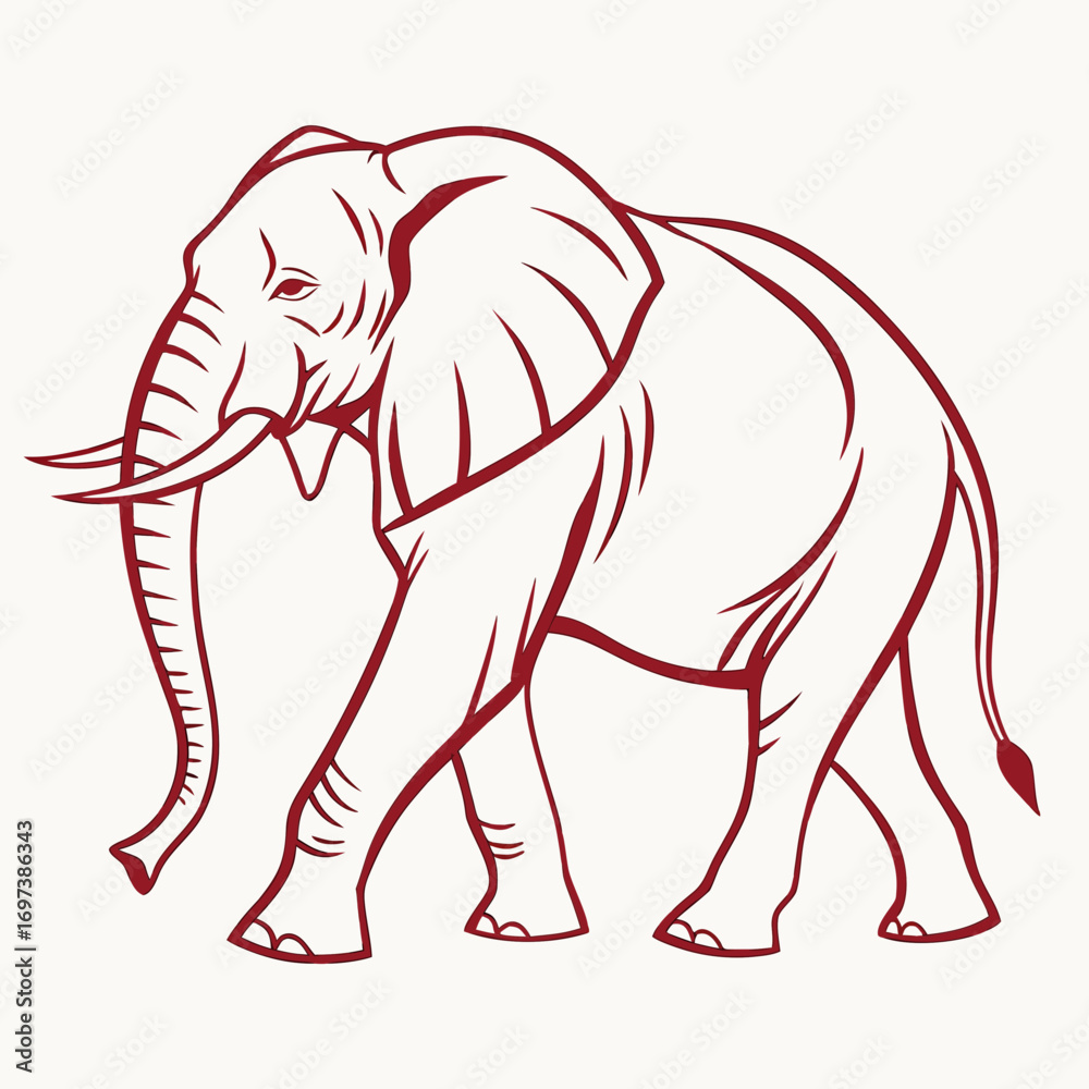 Fototapeta premium Minimalist Elephant Outline