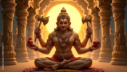 Vinayaka with Four Arms Radiance
