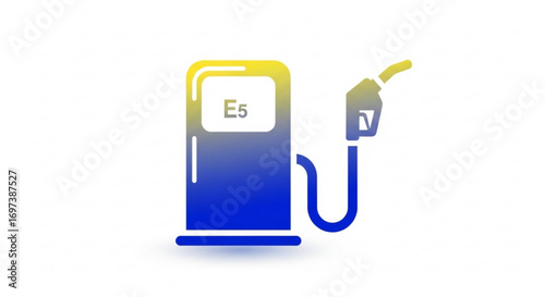 E5 fuel pump icon with gradient effect for gasoline and petroleum industry concept