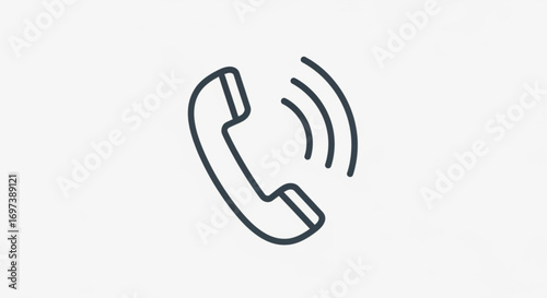 Phone icon with ringing signal, representing communication, call, and connection concept