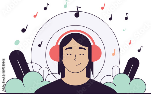 Listening to Music A Serene Moment of Audio Bliss