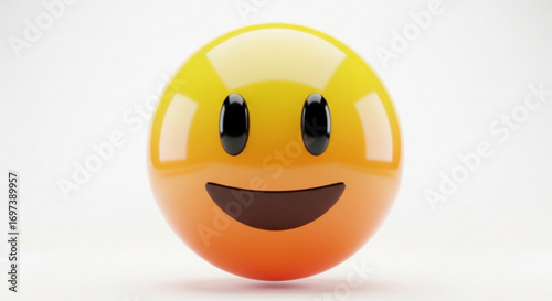 A cheerful yellow emoji with a happy smile, , conveying positivity and lightheartedness in digital communication