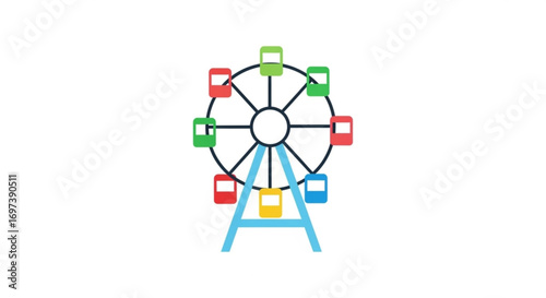 Illustration of a colorful ferris wheel, perfect for amusement park and carnival
