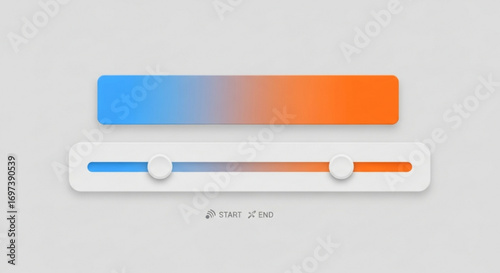 Gradient slider vector icon volume control, adjustment, level, progress, bar concept
