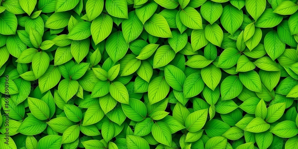 Vibrant green eco leaves seamlessly repeating in a lush, natural pattern, element, graphic Vibrant green eco leaves seamlessly repeating in a lush, natural pattern, element, graphic