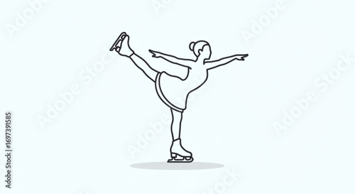 Elegant figure skater performing a graceful arabesque, showcasing artistry and athleticism