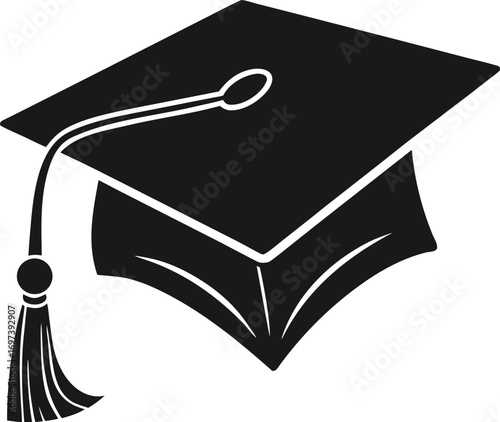 Graduation cap icon symbolizing academic achievement educational success and celebrating graduation ceremonies and commencement with tassel illustration
