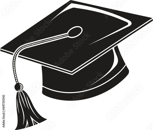 Graduation cap silhouette vector for academic achievement and educational success design element celebration of graduation day