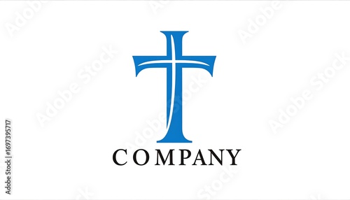 Simple, stylized blue cross logo with company name