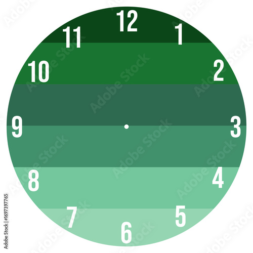 Green Gradient Clock Face – Minimalist Round Watch Dial