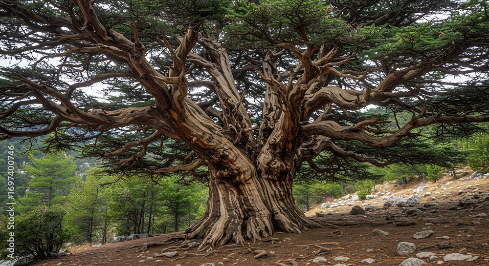 Fototapeta premium Ancient cedar tree majestic canopy
