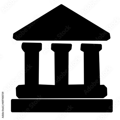 Court Building Icon - Justice and Law Symbol