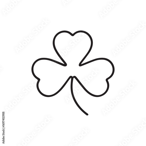 A black outline of a four leaf clover