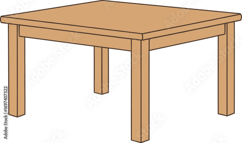Simple wooden table for everyday use, clean and functional design