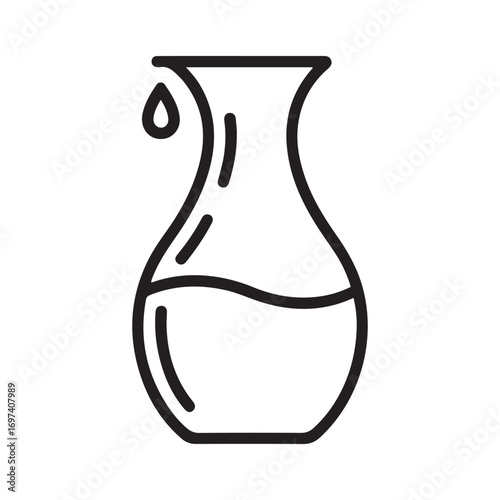 carafe of water dusk icon Line Art. Element of drinks and beverages icon for mobile concept and web apps. with white background