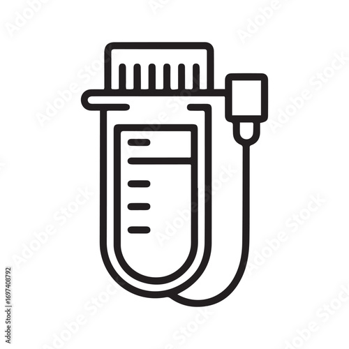 Blood sample  icon Line Art. Element of blood donation icon. with white background