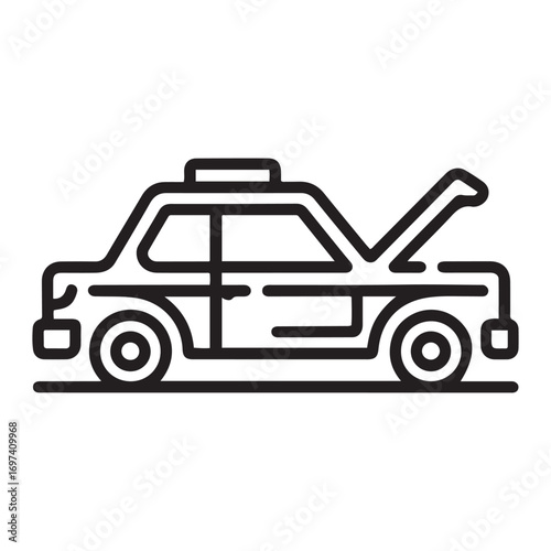 Trunk, car icon. Element of auto service icon Line Art. with white background