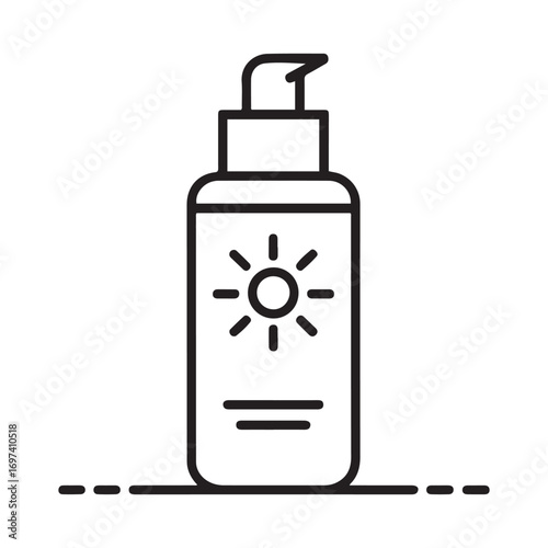 sunscreen icon Line Art. Element of make up and cosmetics icon for mobile concept and web apps. with white background