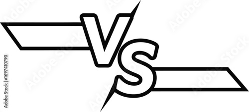 Bold VS symbol representing competition, conflict, or choice
