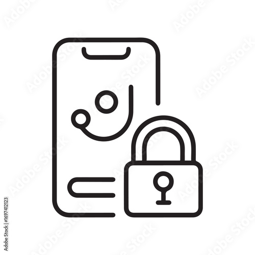security, auction icon Line Art. Element of gdpr icon for mobile concept and web apps. with white background
