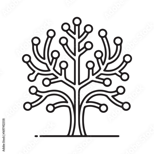 Phylogenetic, tree icon Line Art. Element of bio engineering illustration. with white background