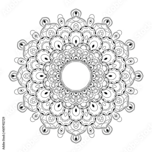 floral Line art mandala design vector