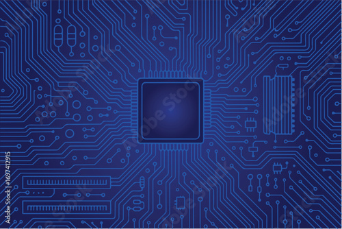 Abstract vector design of electronic motherboard texture, highlighting circuit board patterns, symbolizing futuristic technology, engineering excellence, innovation, and advanced communication systems