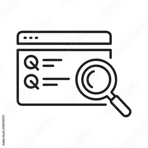 searching results icon Line Art. Element of seo and development icon with name for mobile concept and web apps. with white background