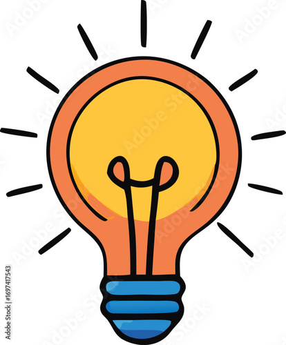 Bright idea light bulb symbol innovation concept energy saving discovery brightness illumination creative thought
