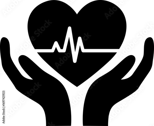 Black healthcare icon - solid