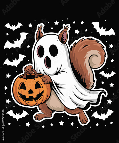 Funny Ghost Squirrel Lovers Spooky Halloween