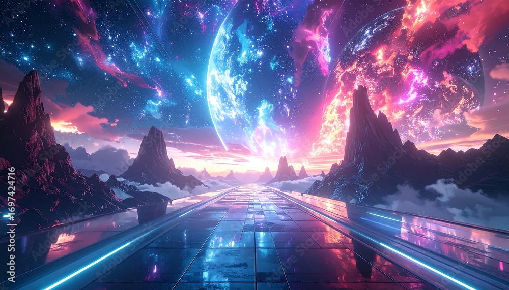 Fototapeta premium Futuristic alien landscape (3)