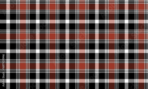 Seamless plaid pattern, black, orange, white, for designing clothes, skirts, pants, adding a simple, cool, and unique charm to every look, vector illustration.