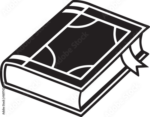 Classic Hardcover Book Icon with Bookmark