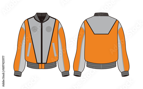 mockup template orang retro jacket
