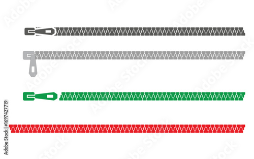 set icon of zipper vectors