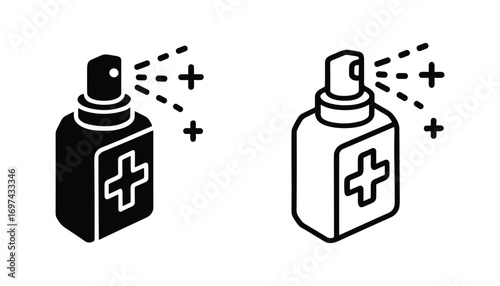 Hand Sanitizer Spray Bottle Icon, Health Care, Disinfection, Vector Illustration