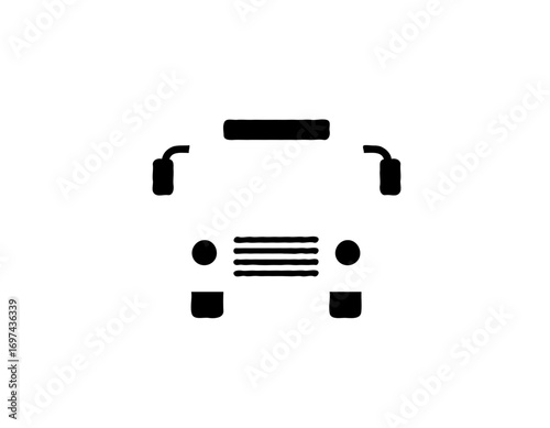 Truck Minimalist vector Black and white front view Transportation high quality professional