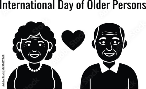 Elderly couple in love for international day of older persons celebration and awareness