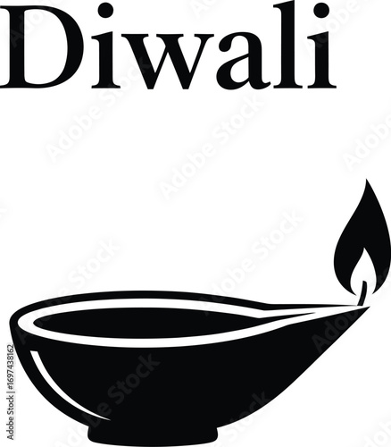 Diwali oil lamp for the hindu festival of lights