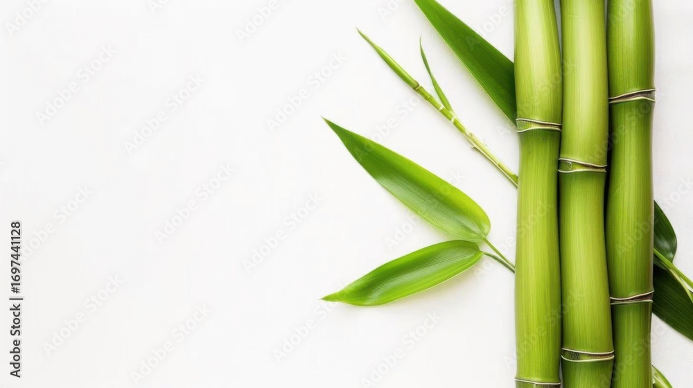 Obraz premium Close-Up of Bamboo in Grove: Unmanned Outdoor Scene with Sunlight, Zen Vibe for Spring/Summer Wallpaper