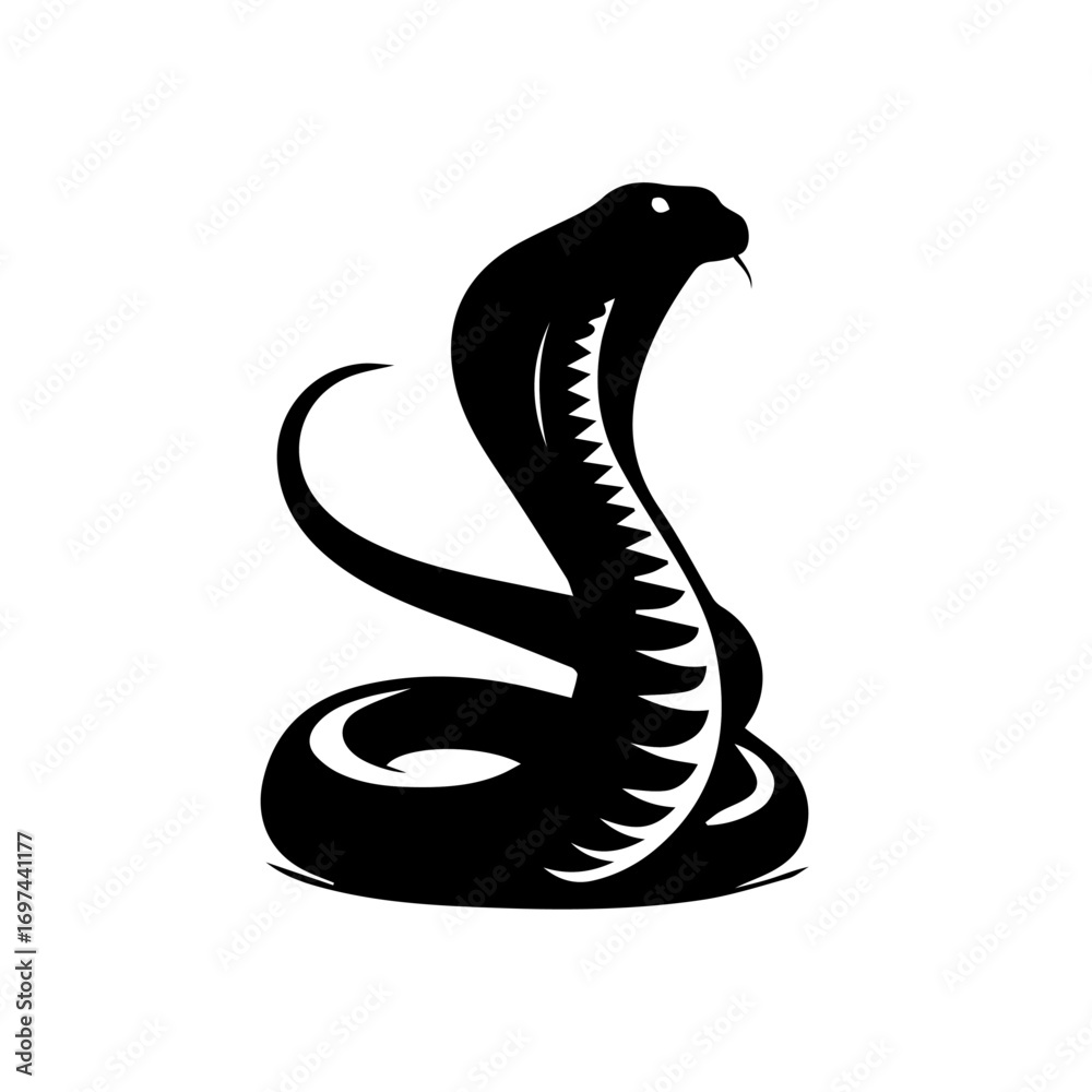 Fototapeta premium black and white King Cobra