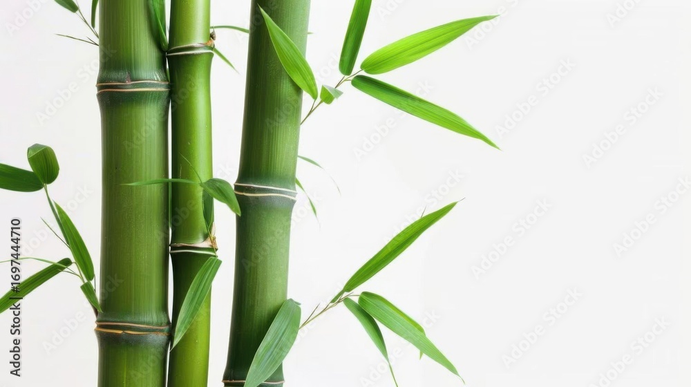 Fototapeta premium Close-Up of Bamboo in Grove: Unmanned Outdoor Scene with Sunlight, Zen Vibe for Spring/Summer Wallpaper