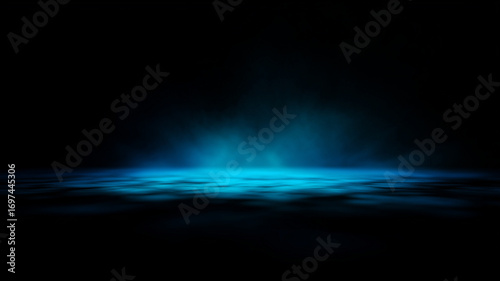 Blue Glowing Light on a Black Background