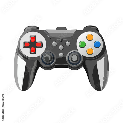 Modern video game controller vector isolated on white background