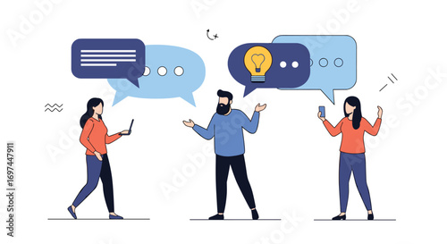 Collaborative communication and creative idea generation among diverse individuals in a modern workplace setting