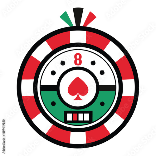 Vector casino chip icon with spade suit